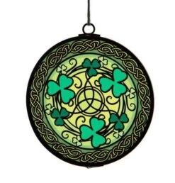 Kurt Adler Shamrock Stained Glass Ornament -