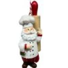 Resin Holiday Santa Chef With Rolling Pin Ornament