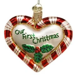 Our First Christmas Peppermint Heart Glass Ornament 10 Our First Christmas Peppermint Heart Glass Ornament -Country Christmas Loft Store bry8ldjkoeju6sw8i1hv