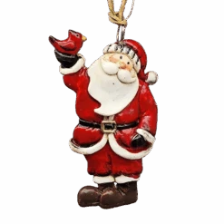 Clay-Style Santa Ornament - Cardinal