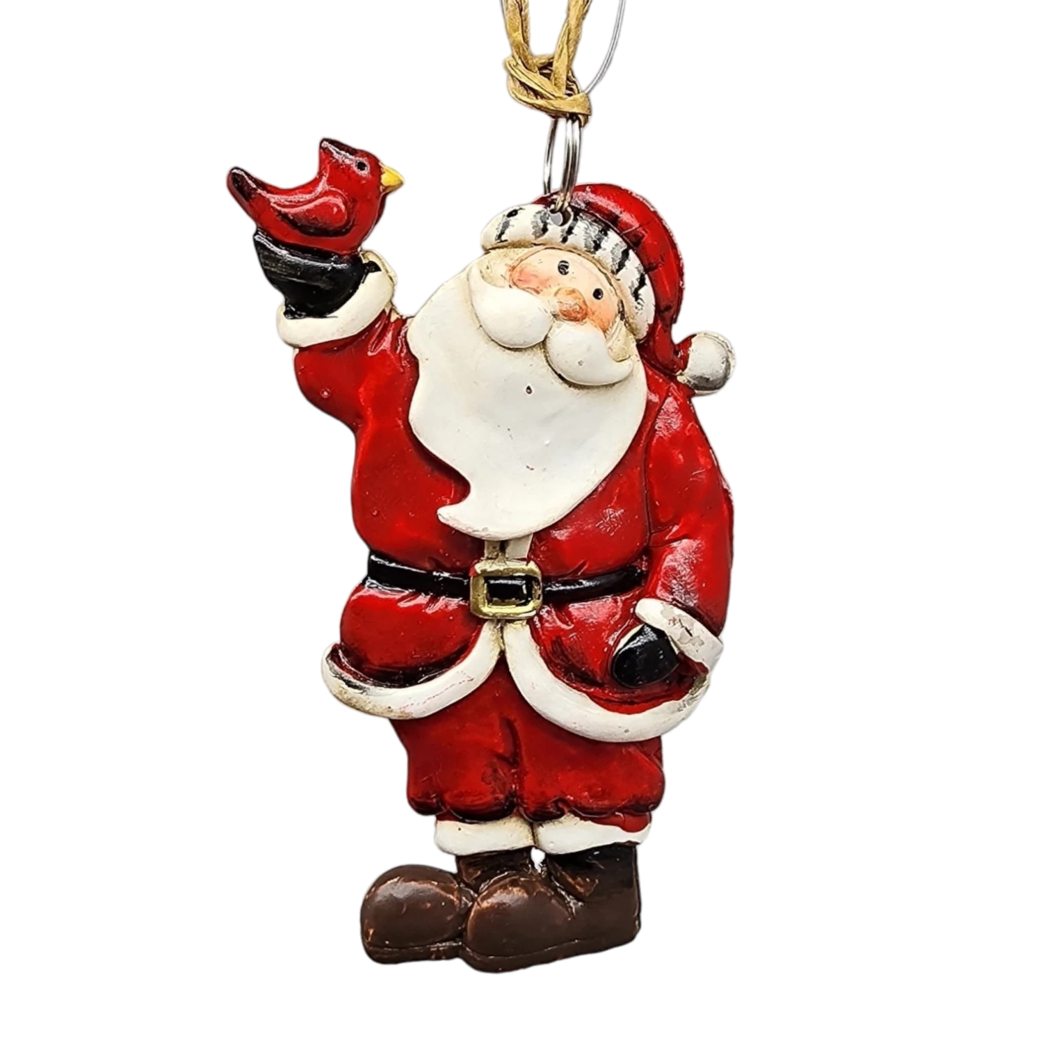 Clay-Style Santa Ornament - Cardinal 1 Clay-Style Santa Ornament - Cardinal