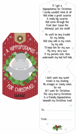 Christmas Hippo - 9 Inch -Country Christmas Loft Store ctdvj9mdnmagowfyew5m