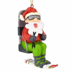 Santa Claus Skiing - Christmas Ornament