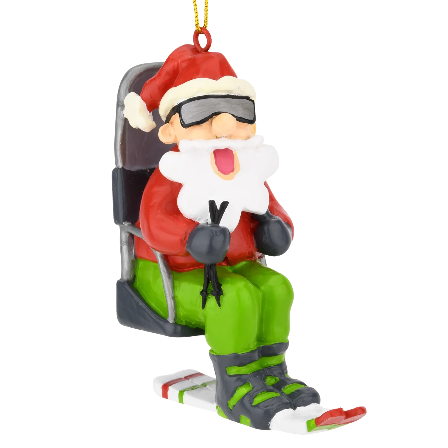 Santa Claus Skiing - Christmas Ornament 1 Santa Claus Skiing - Christmas Ornament