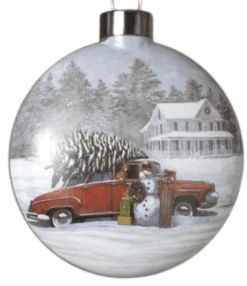 Bringin Home The Tree Glass Ornament - -Country Christmas Loft Store ftofmdxcq2m4b5lftovm