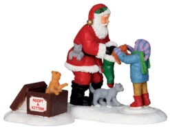 Lemax Santa And Kittens - 2 Piece Set -Country Christmas Loft Store gs75gji9obzfajqasjhj