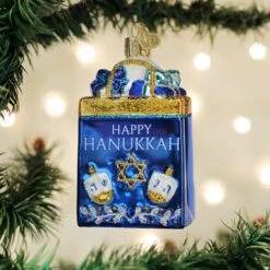 Happy Hanukkah Glass Ornament -Country Christmas Loft Store huqe5pd9ydrbpbfdn20i