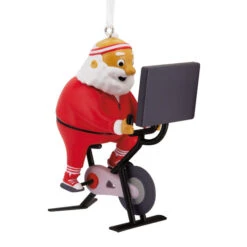 Hallmark Shoebox I Believe Cycling Santa Ornament