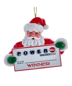Kurt Adler 3" POWERBALL Santa Personalizeable Ornament