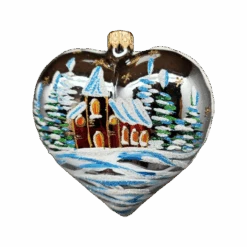 Country Heart Ornament - Silver Base