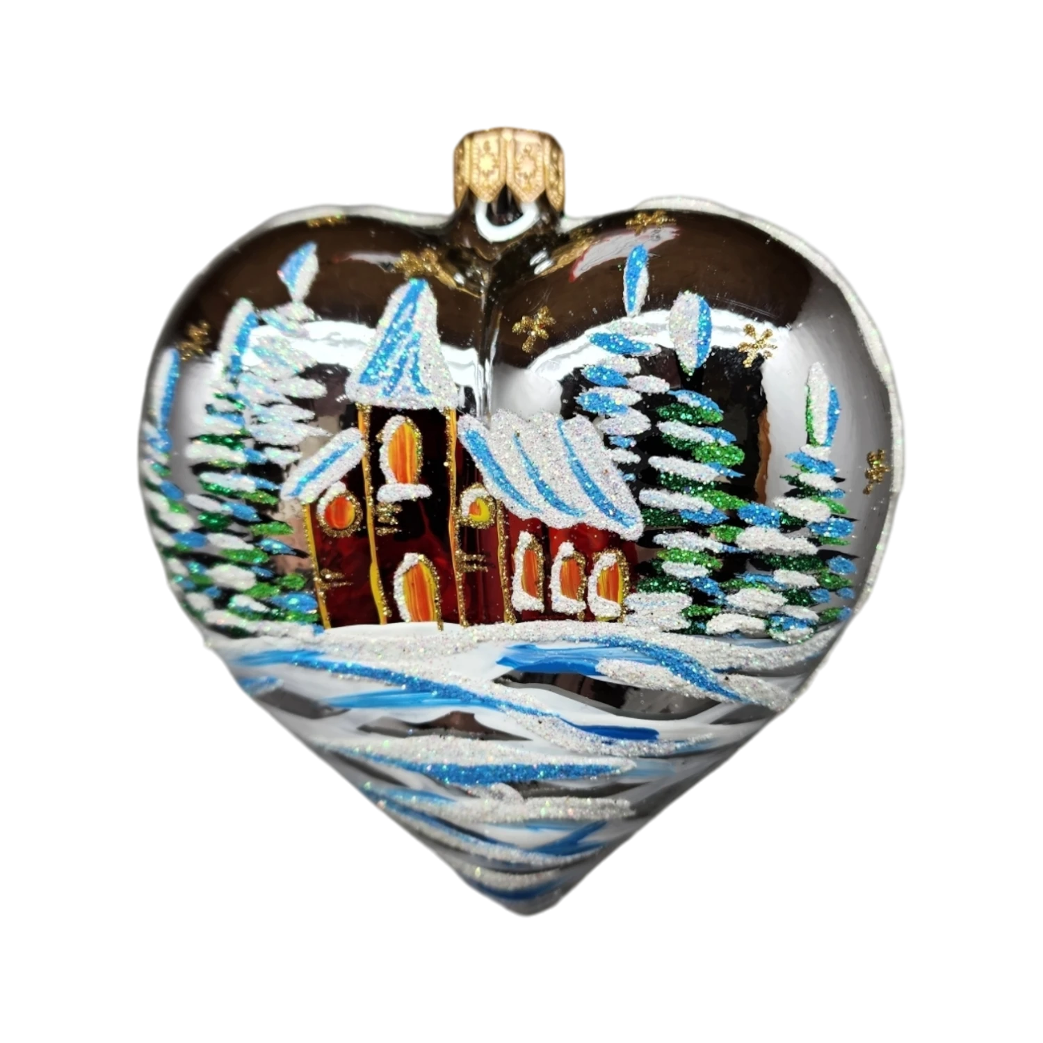 Country Heart Ornament - Silver Base 1 Country Heart Ornament - Silver Base