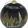 Hand Painted Glass Globe Ornament - Burlington Church Street At Night