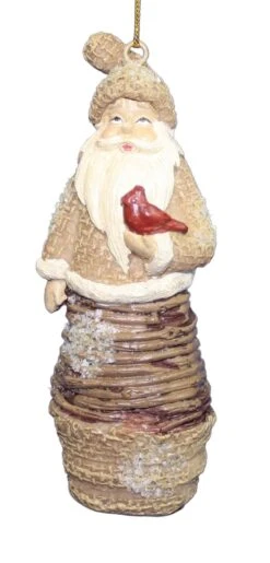 Resin Woodland Santa - Cardinal