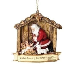 The Kneeling Santa With Baby Jesus Ornament -Country Christmas Loft Store qap7pmzd4yjav6chli7m