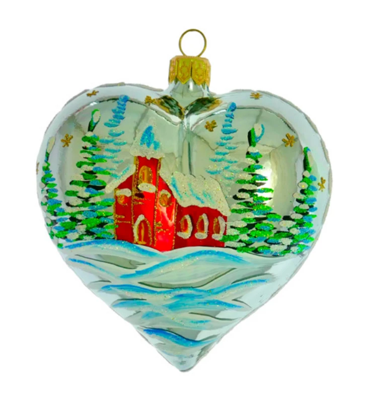 Country Heart Ornament - Silver Base 2 Country Heart Ornament - Silver Base - Image 2