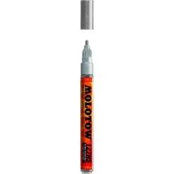Molotow One4All Acrylic Paint Marker - Metallic Silver - 2mm Bullet Tip